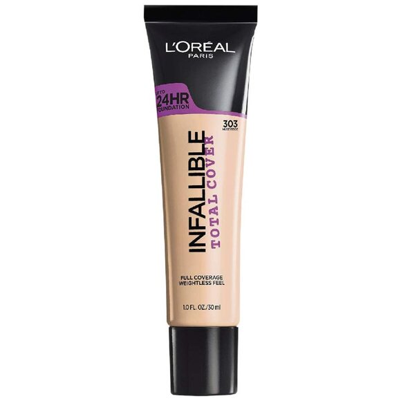 Loreal Paris 24 hr Infallible Total Cover Foundation 303 Nude Beige Unsealed - Picture 1 of 1